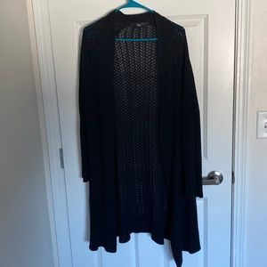 Black knee length cardigan